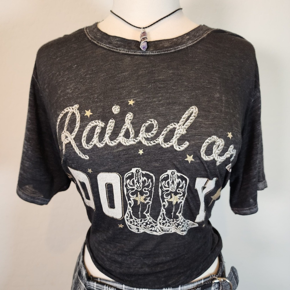 Joie & I Raised on Dolly Graphic Tee Womens 1X Gray Western Country